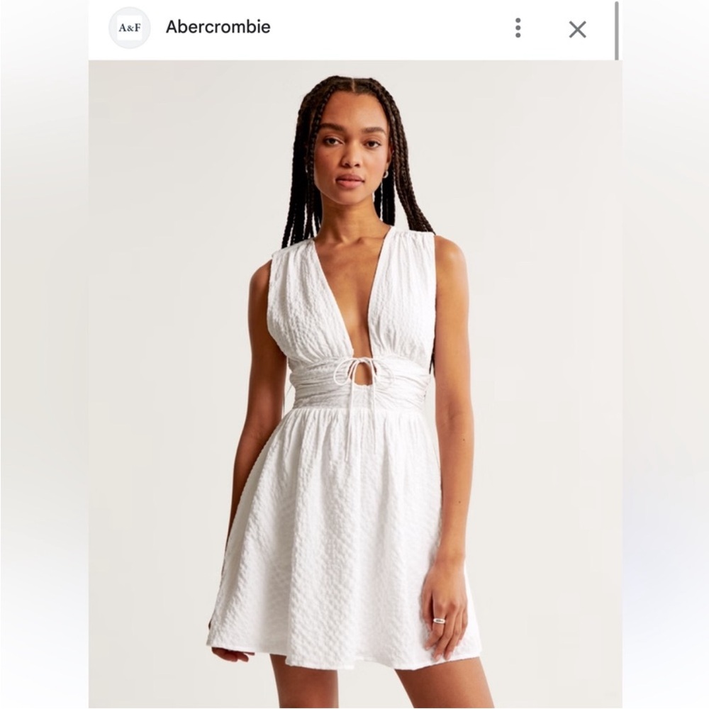 Abercrombie Textured Plunge Mini Dress